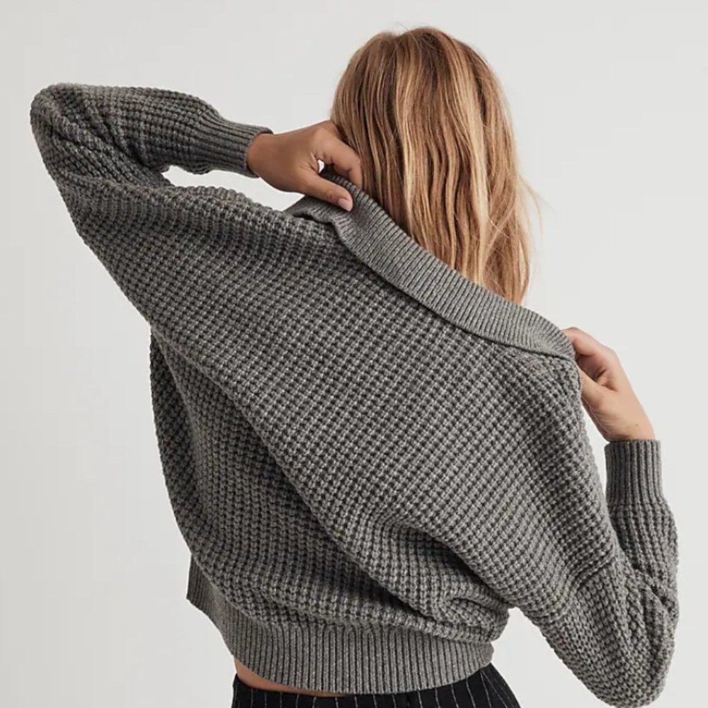 Madewell Waffle Knit Henley Size S - Picture 4 of 9